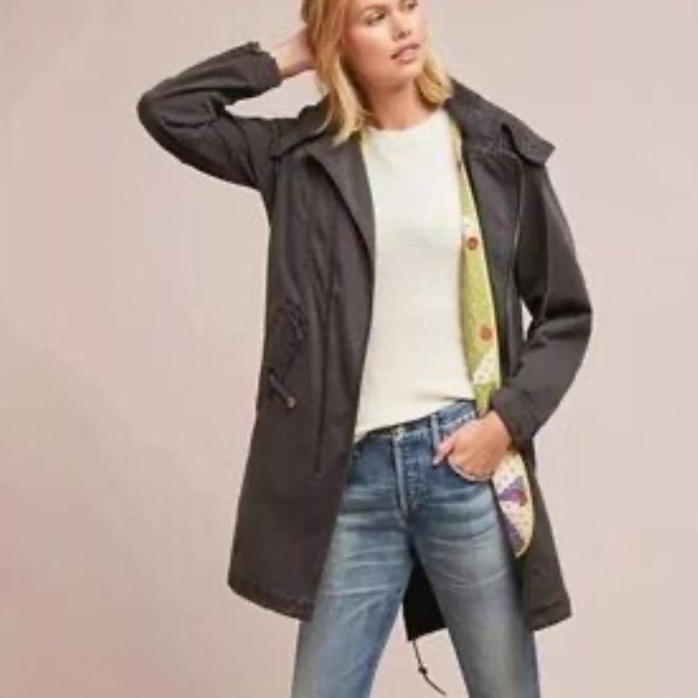 Anthropologie Quilt-Lined Anorak‎ Jacket Women Removable Lining Cotton Coat